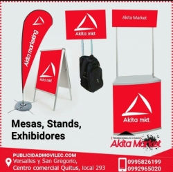 Exhibidores, Stands, Backing, Mochilas banner Quito-Grupo Akita